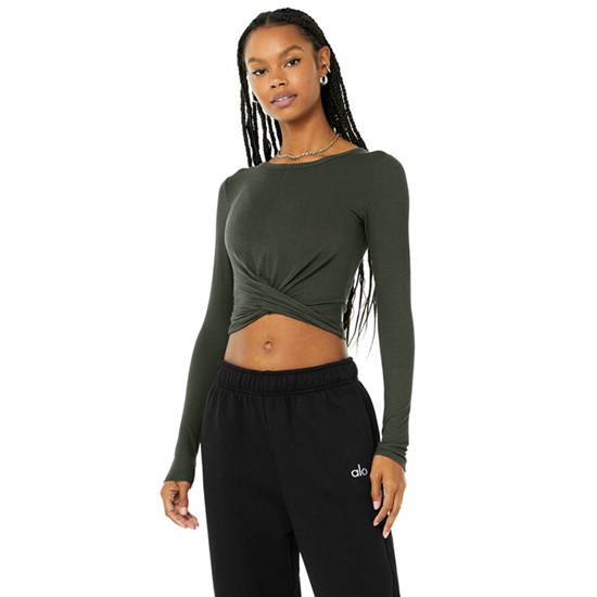 Ropa Alo Yoga Cover Long Sleeve Mujer Verdes | WHIF04681