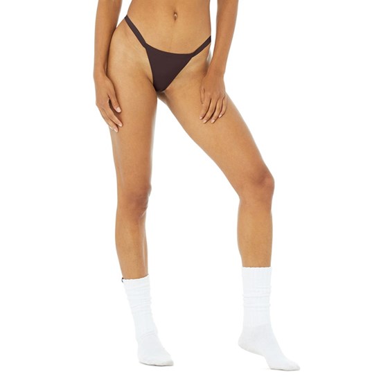 Ropa Interior Alo Yoga Airbrush Invisible String Tanga Mujer Marrom | ACOY42950