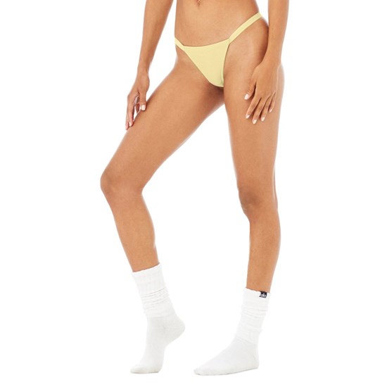 Ropa Interior Alo Yoga Airbrush Invisible String Tanga Mujer Amarillos | CXYU04963