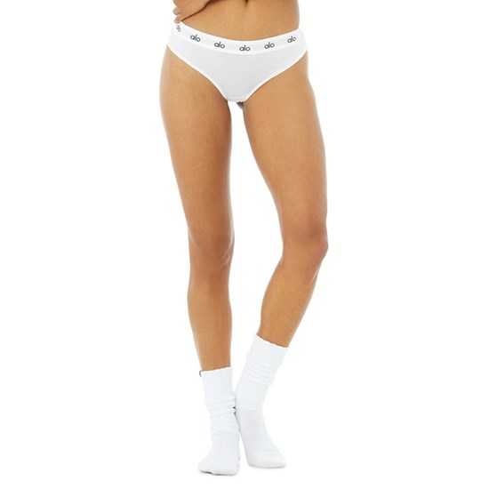 Ropa Interior Alo Yoga Icon Cheeky Mujer Blancos | DPBI97485