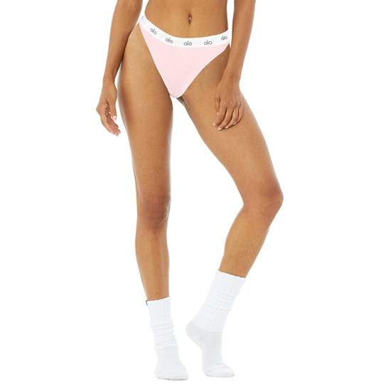 Ropa Interior Alo Yoga Icon High-Cut Tanga Mujer Rosas | CVSE10284
