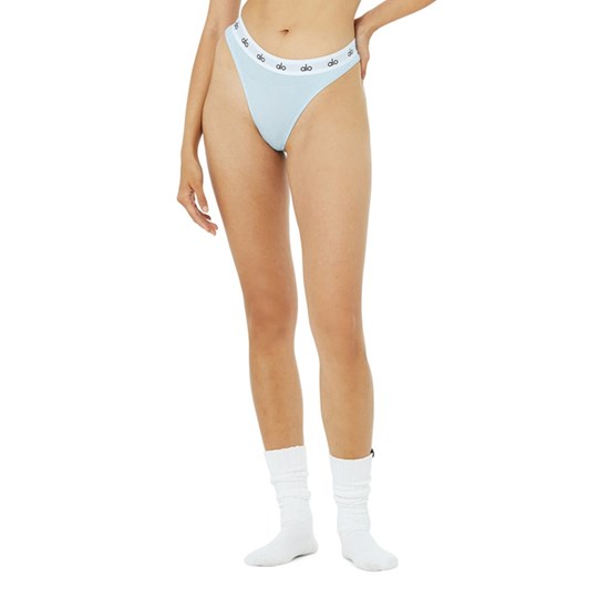 Ropa Interior Alo Yoga Icon High-Cut Tanga Mujer Azules | LXFG02164