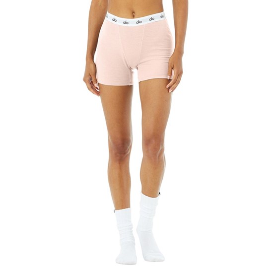 Ropa Interior Alo Yoga Icon Ribbed Boyshort Mujer Rosas | DBHE80731
