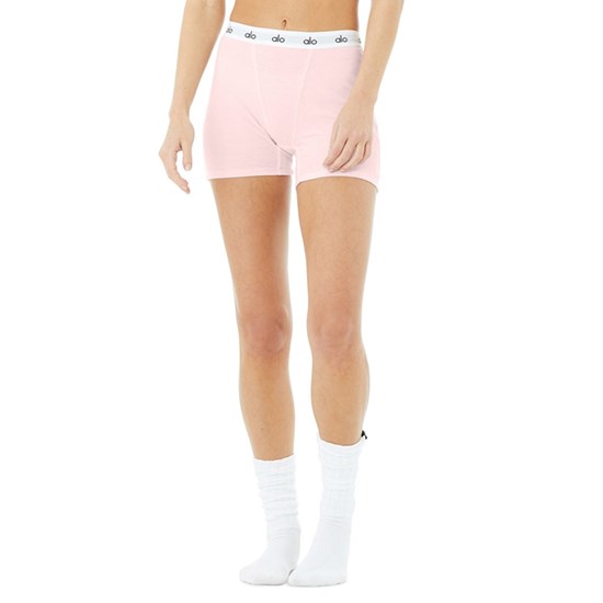 Ropa Interior Alo Yoga Icon Ribbed Boyshort Mujer Rosas | OTSE86902
