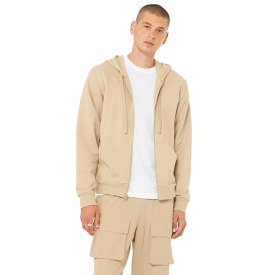 Sudadera Con Capucha Alo Yoga Everyday Full Zip Hombre Beige | DLCO20846