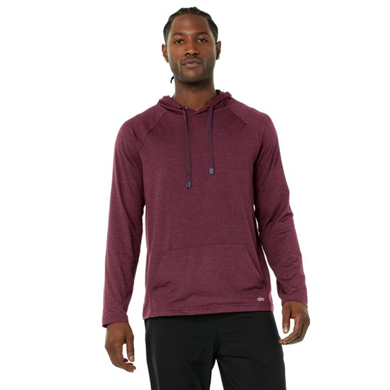 Sudadera Con Capucha Alo Yoga The Conquer Hombre Rojos | HIFD26351