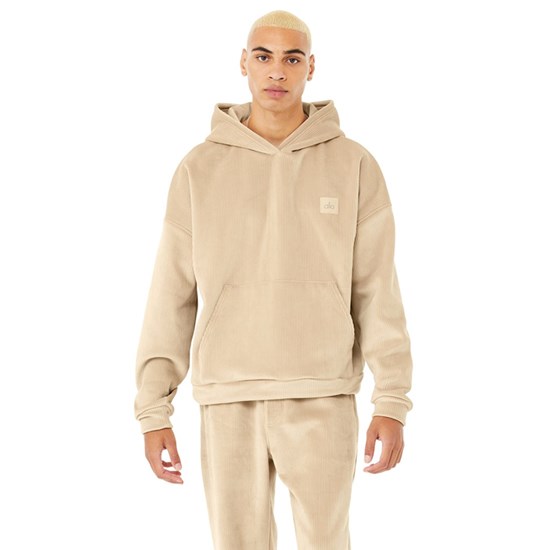 Sudadera Con Capucha Alo Yoga Velour Baller Hombre Beige | JZPT92063