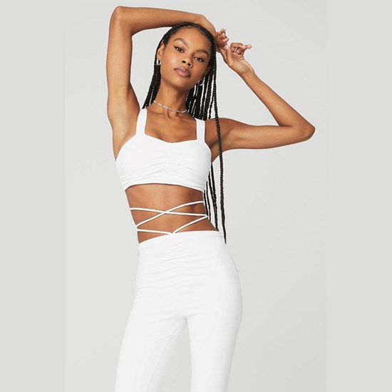 Sujetadores Deportivos Alo Yoga Airbrush Cinch Mujer Blancos | HSEP02967