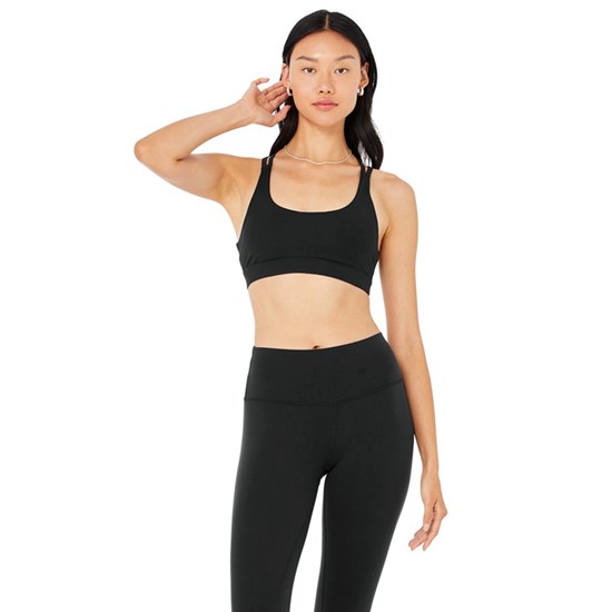 Sujetadores Deportivos Alo Yoga Airbrush Suspension Mujer Negros | IMGX74180