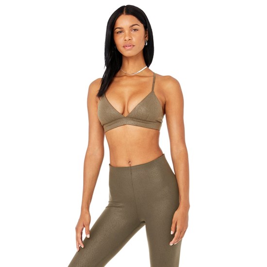 Sujetadores Deportivos Alo Yoga Faux Cuero Airbrush Splendor Mujer Marrom | AJDN38104