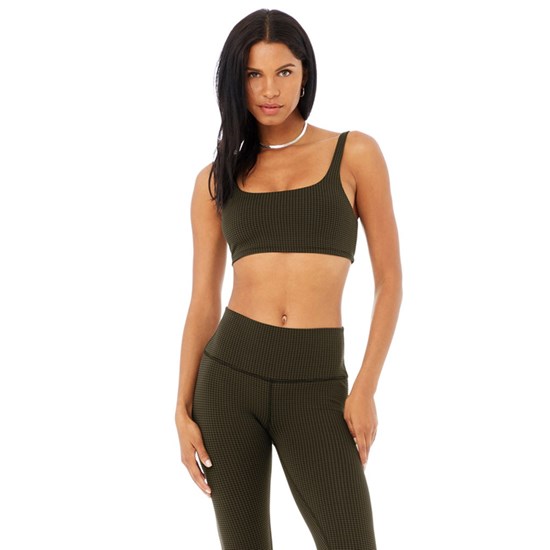 Sujetadores Deportivos Alo Yoga Micro Houndstooth Mujer Verdes | BKOP43597
