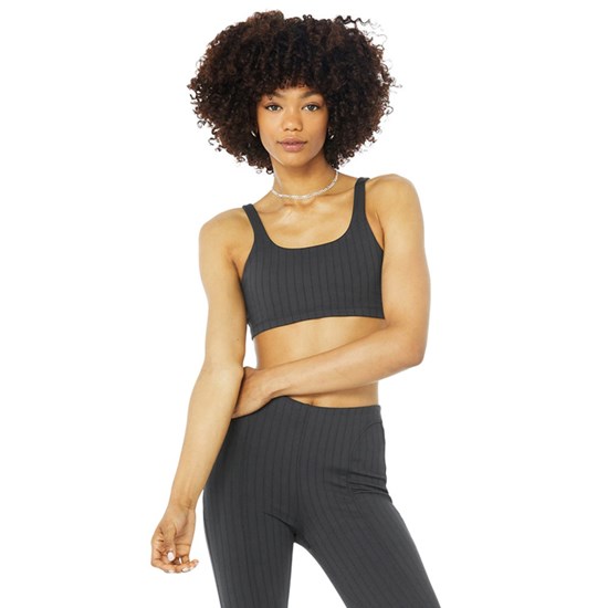 Sujetadores Deportivos Alo Yoga Pinstripe Mujer Grises | JRZF29761