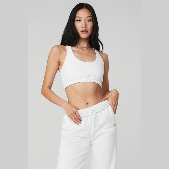 Sujetadores Deportivos Alo Yoga Scoop Neck Sweatshirt Mujer Blancos | EPQG71695
