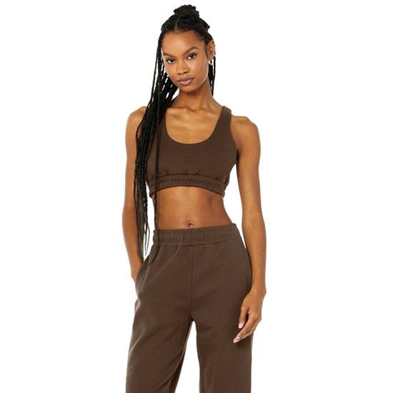 Sujetadores Deportivos Alo Yoga Scoop Neck Sweatshirt Mujer Marrom | QFKY81279