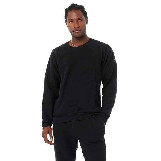 Sweatshirt Alo Yoga Triumph Crew Neck Long Sleeve Hombre Negros | OLKB02869