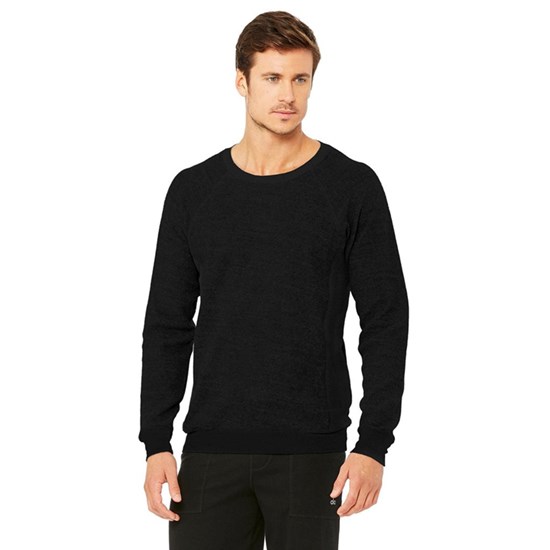 Sweatshirt Alo Yoga Triumph Crew Neck Long Sleeve Hombre Negros | TAZE92074