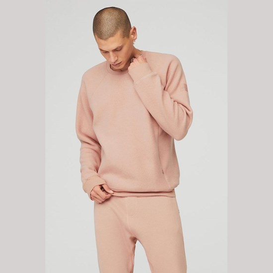 Sweatshirt Alo Yoga Triumph Crew Neck Long Sleeve Hombre Rosas | XGFQ25491