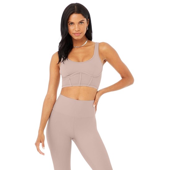 Tank Top Alo Yoga Airbrush Mesh Corset Mujer Rosas | BJHG45362
