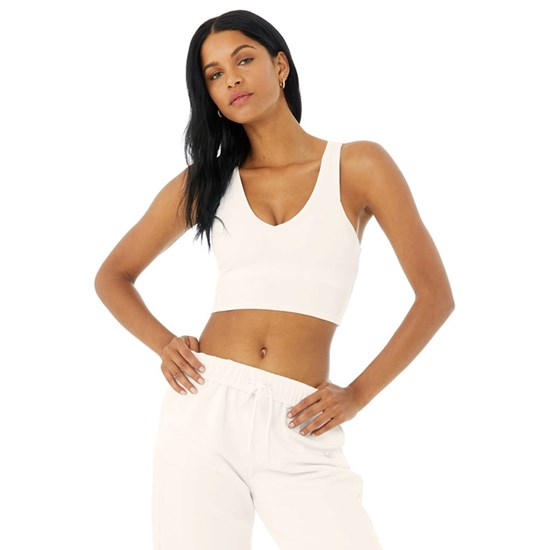 Tank Top Alo Yoga Airbrush Real Mujer Blancos | EPQD10325