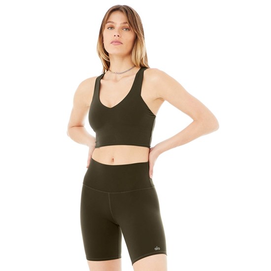 Tank Top Alo Yoga Airbrush Real Mujer Verdes | VABY02378