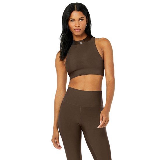 Tank Top Alo Yoga Airlift Fuse Mujer Marrom | OZIX14293