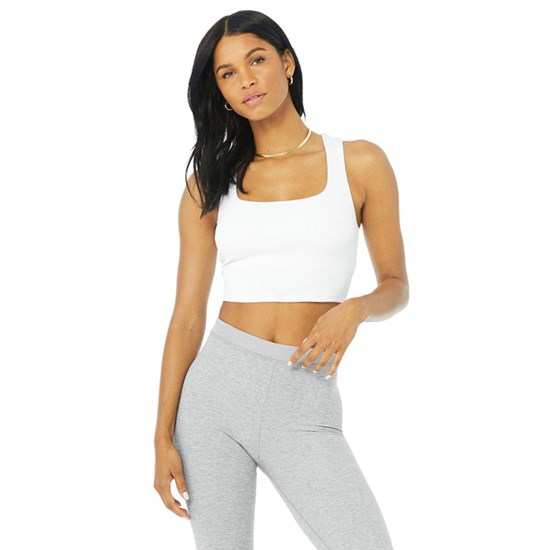 Tank Top Alo Yoga Alosoft Ribbed Chic Mujer Blancos | VFJE62815