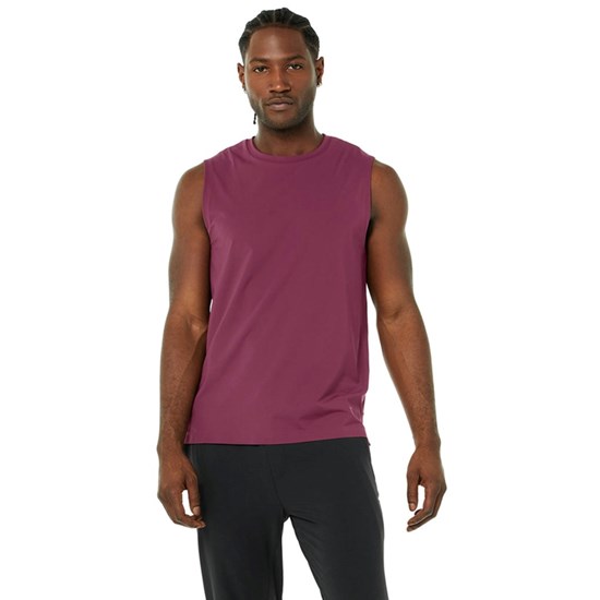 Tank Top Alo Yoga Idol Performance Hombre Rojos | FBPN85071