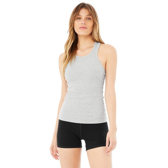 Tank Top Alo Yoga Ribbed Aspire Full Length Mujer Grises | OTJV96405