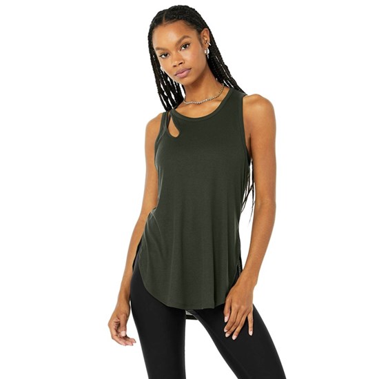 Tank Top Alo Yoga Ribbed Peak Mujer Verdes | JBEQ89345