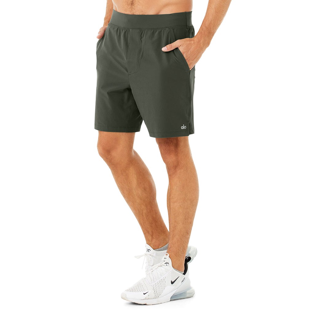 Bermudas Alo Yoga 7'' Repetition Hombre Verdes | VITA08465