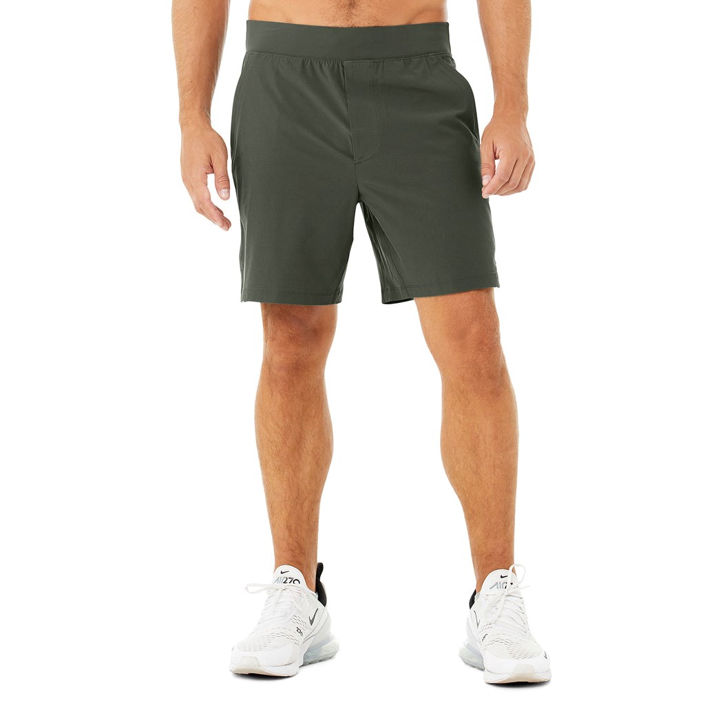 Bermudas Alo Yoga 7\'\' Repetition Hombre Verdes | VITA08465