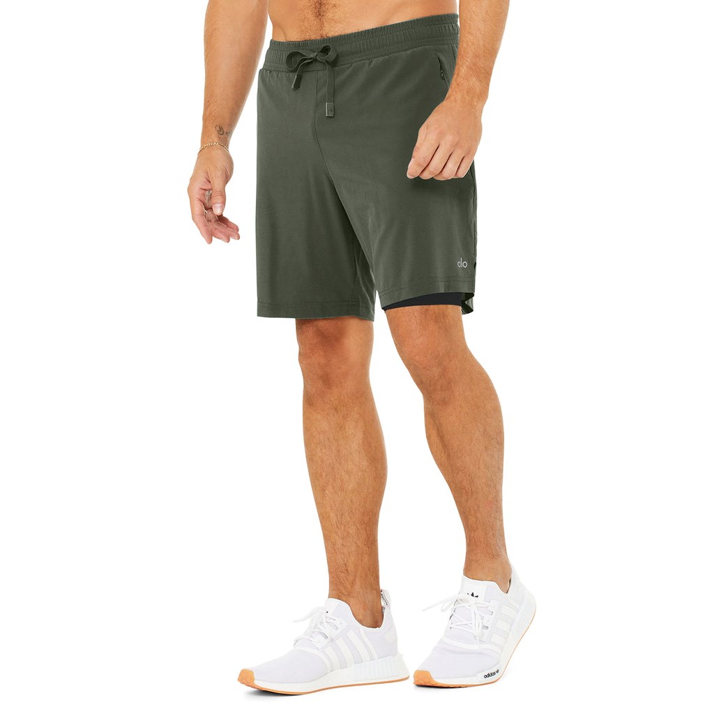 Bermudas Alo Yoga 7'' Unity 2 In 1 Hombre Verdes | EYPC63087