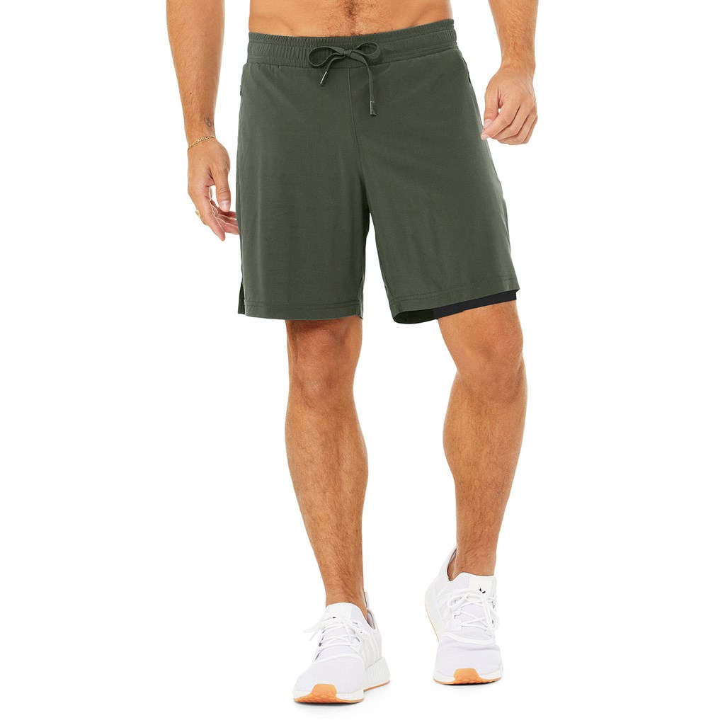 Bermudas Alo Yoga 7\'\' Unity 2 In 1 Hombre Verdes | EYPC63087