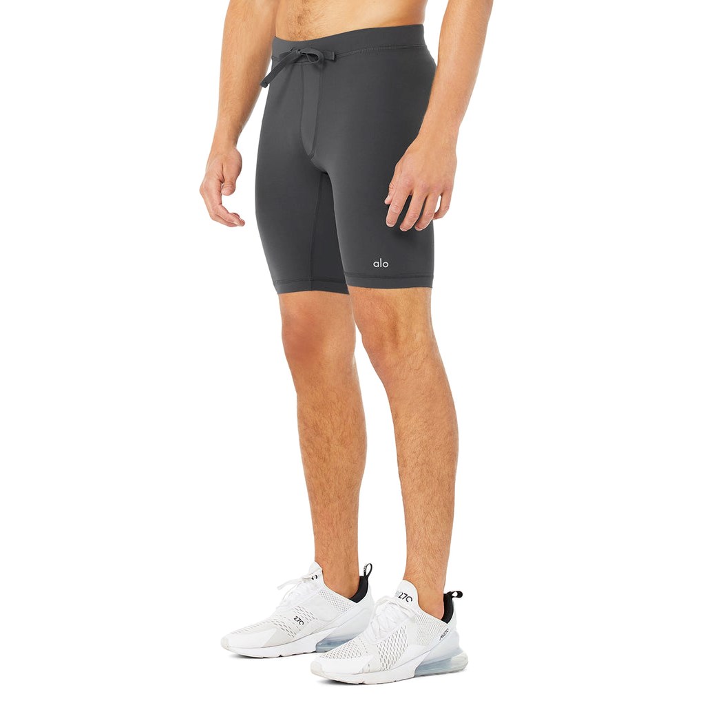 Bermudas Alo Yoga 9” Warrior Compression Hombre Grises | IYNA86954
