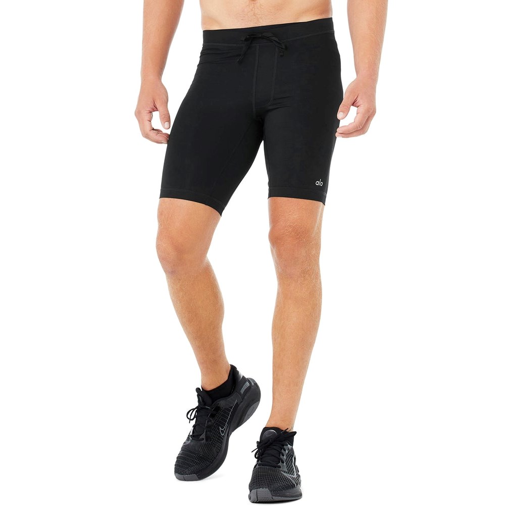 Bermudas Alo Yoga 9” Warrior Compression Hombre Negros | WTHZ09534