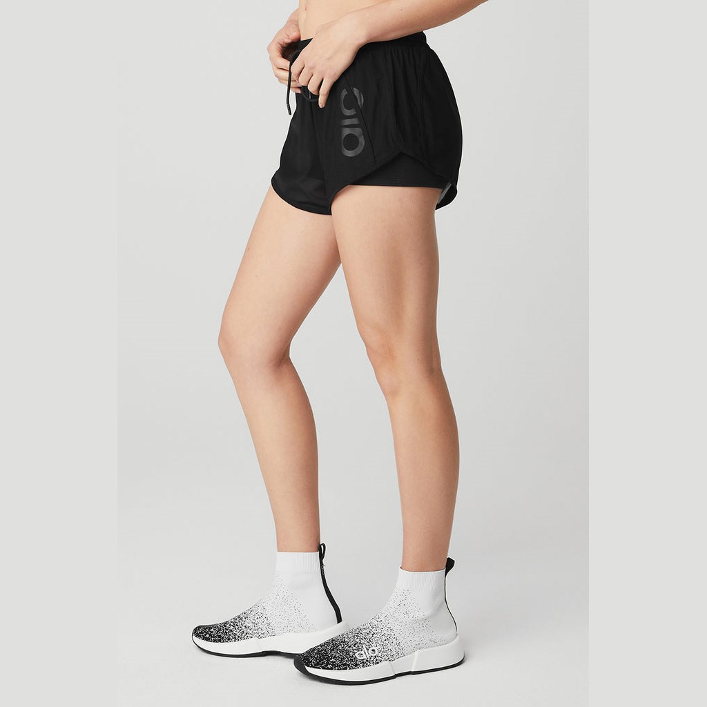 Bermudas Alo Yoga Ambience Corta Estampados Mujer Negros | LBTM92876