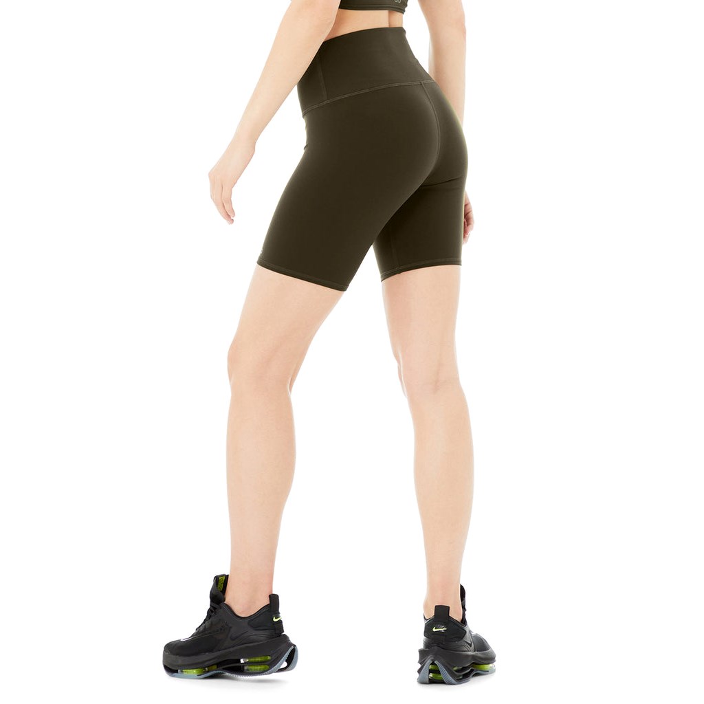 Bermudas Alo Yoga High-Cintura Ciclismo Corta Mujer Verdes | KQXA30147