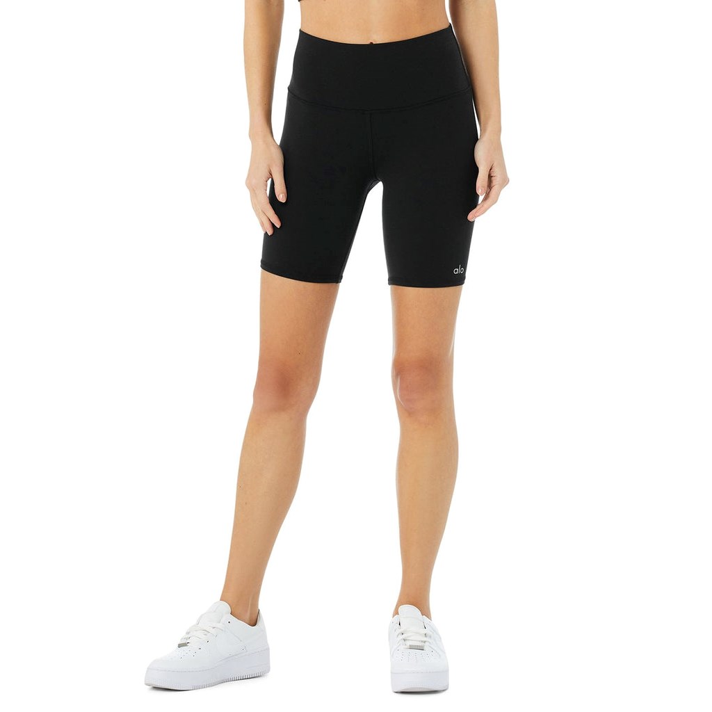 Bermudas Alo Yoga High-Cintura Ciclismo Corta Mujer Negros | TPSC76013
