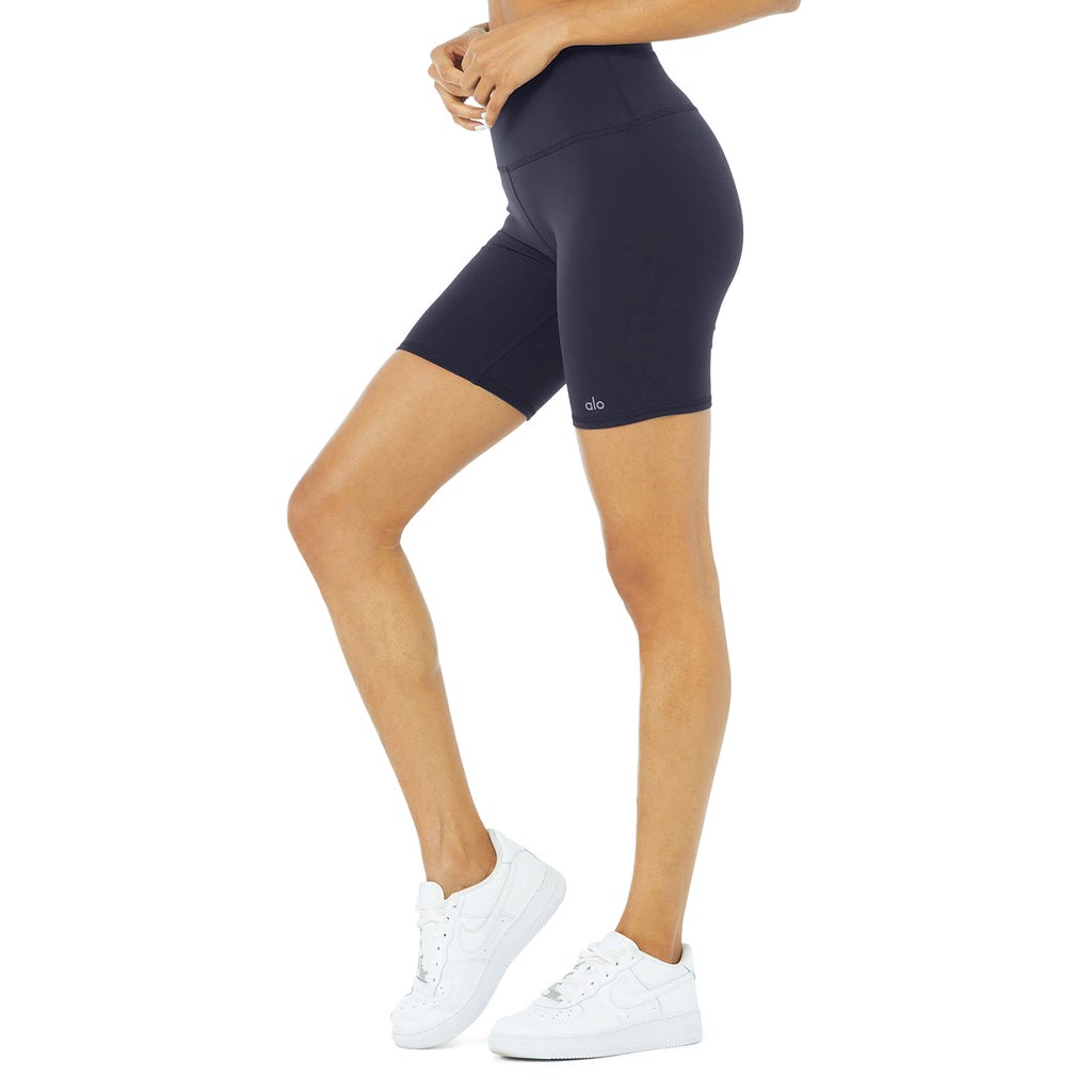 Bermudas Alo Yoga High-Cintura Ciclismo Corta Mujer Azules | XGQT69152