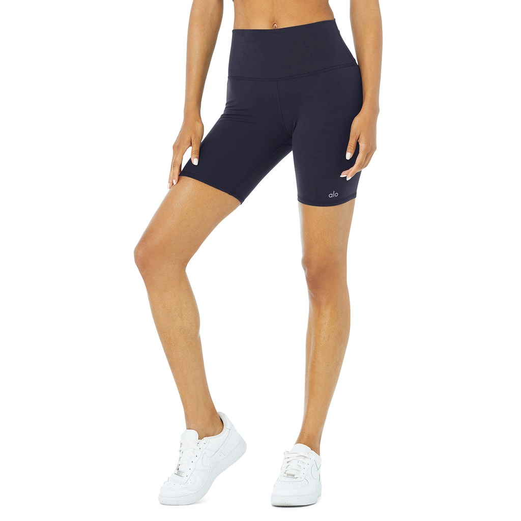 Bermudas Alo Yoga High-Cintura Ciclismo Corta Mujer Azules | XGQT69152