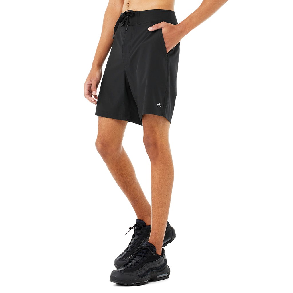 Bermudas Alo Yoga Plow Board Hombre Negros | JMOC09382