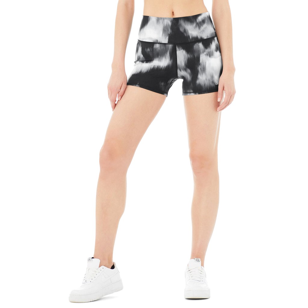 Bermudas Alo Yoga Vapor High-Cintura Aurora Corta Mujer Negros | GTZI20463