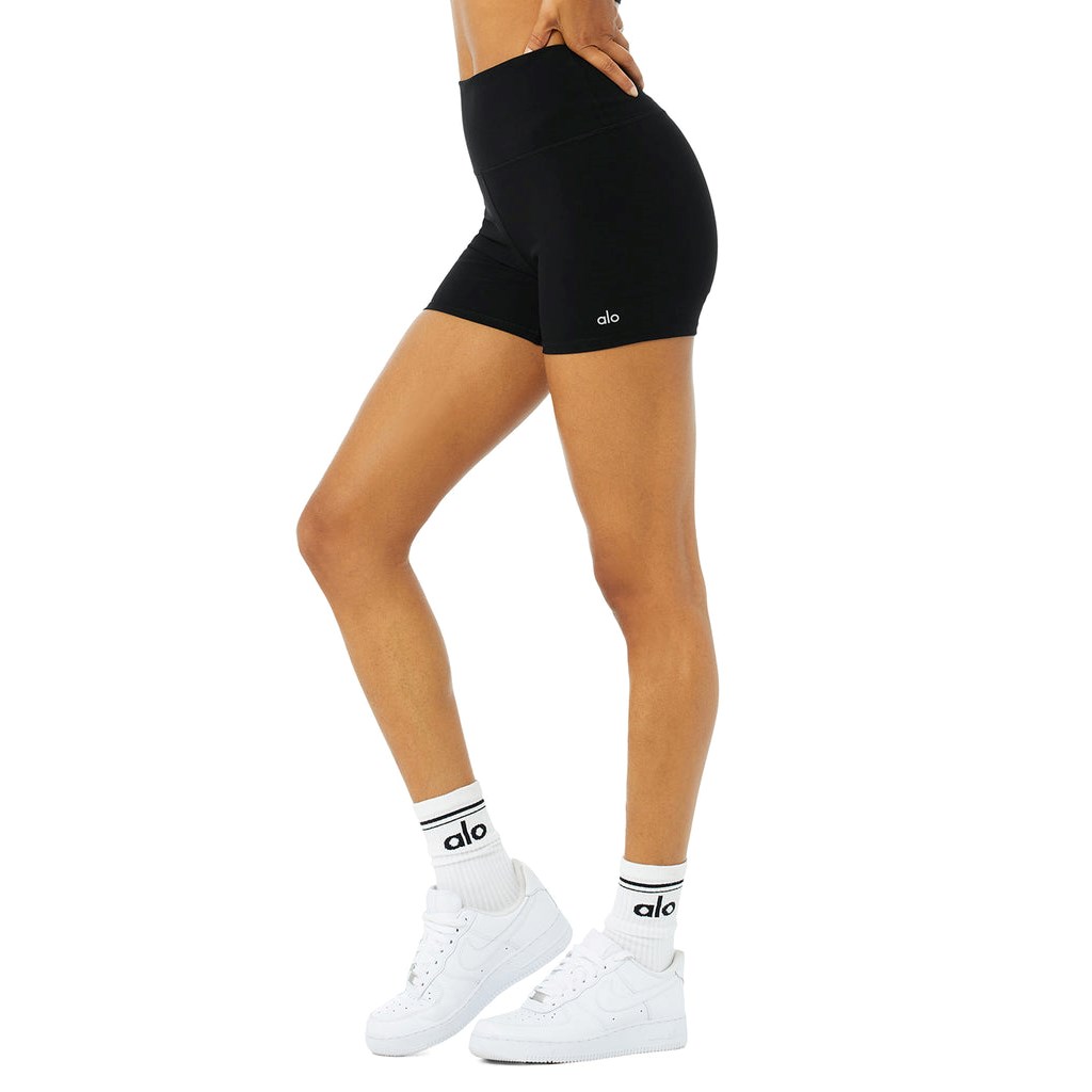 Bermudas Alo Yoga Vapor High-Cintura Fierce Corta Mujer Negros | VMQT53980