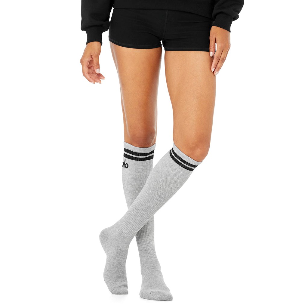 Calcetines Alo Yoga Knee-High Throwback Mujer Grises | KFWC36104