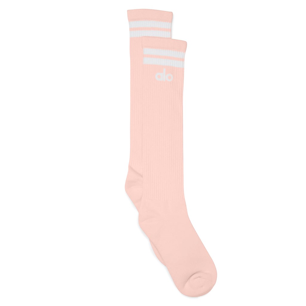 Calcetines Alo Yoga Knee-High Throwback Mujer Rosas | ROBM27510