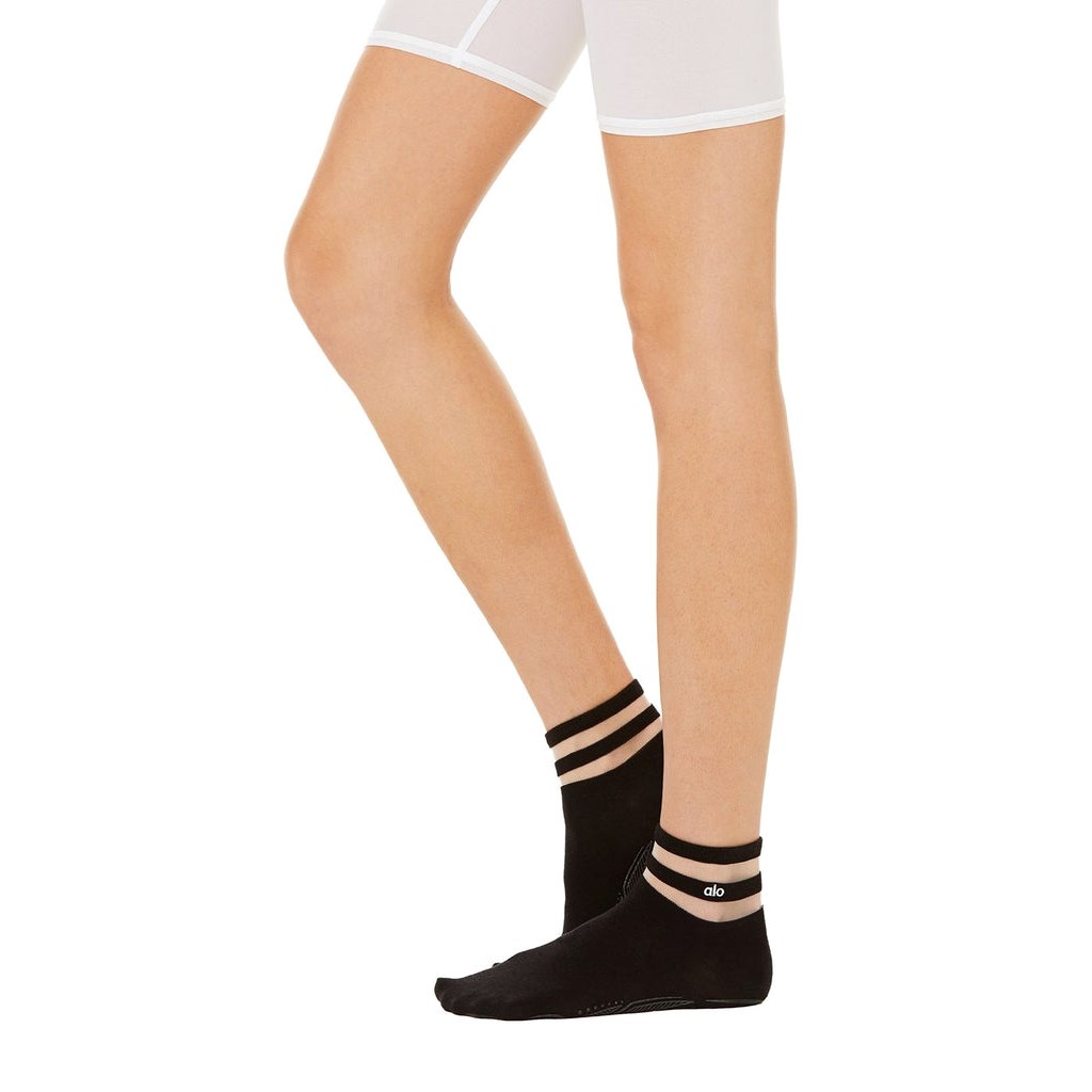 Calcetines Alo Yoga Pulse Barre Mujer Negros | PFLQ38614