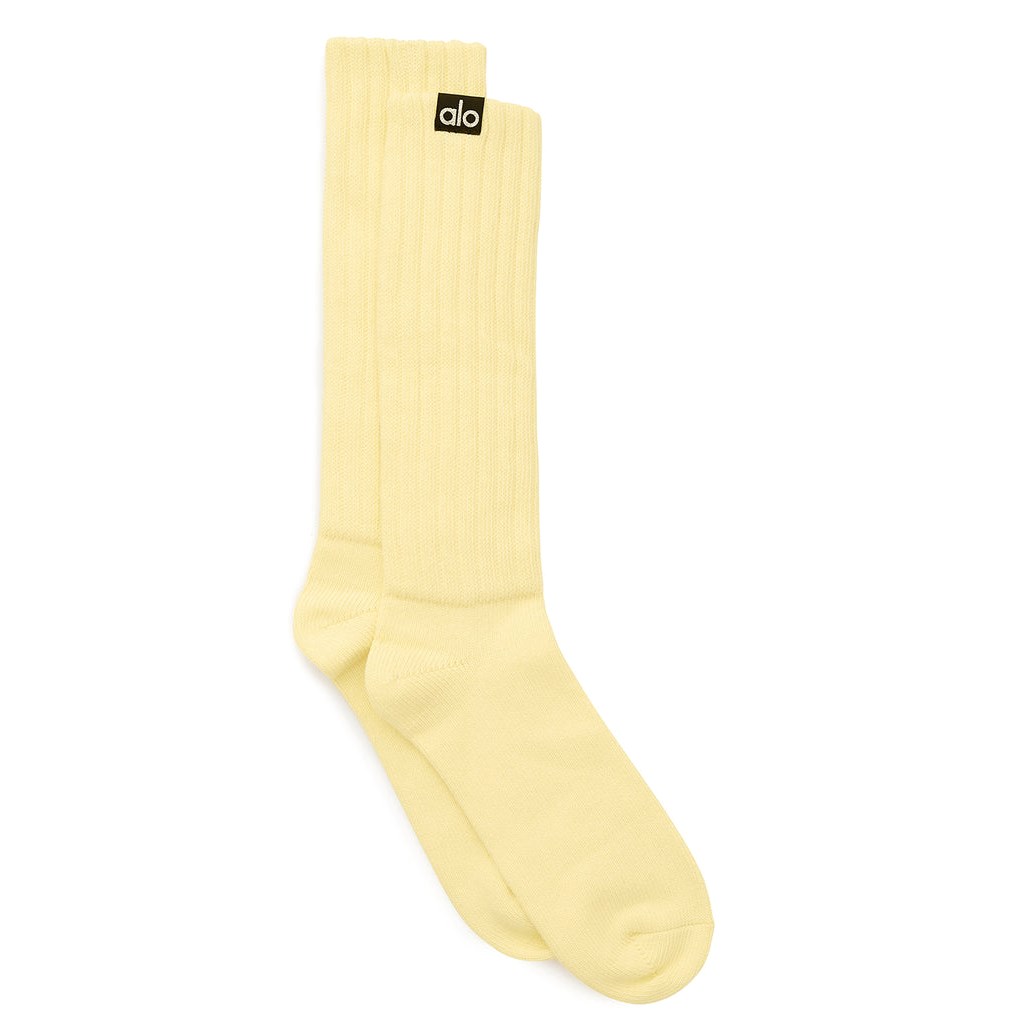 Calcetines Alo Yoga Scrunch Mujer Amarillos | SVNW57492