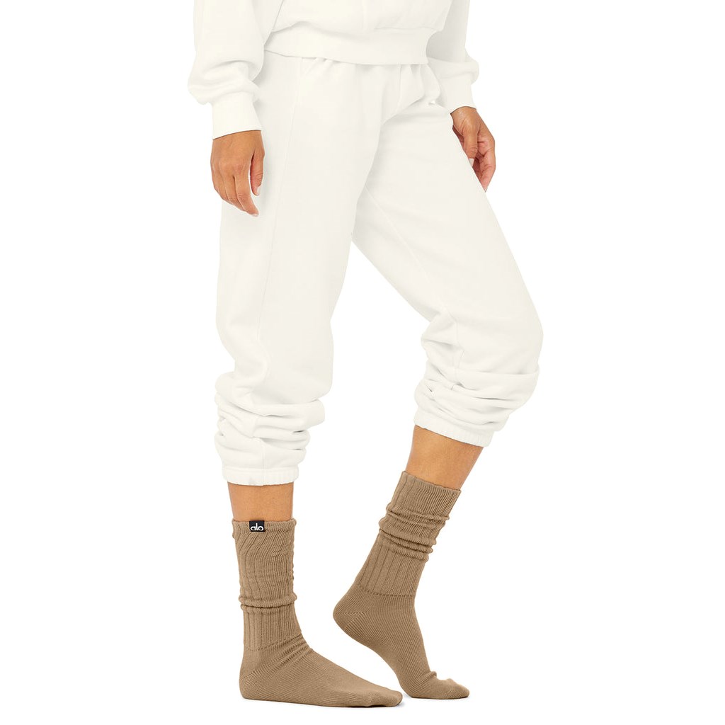 Calcetines Alo Yoga Scrunch Mujer Beige | HCPG68274