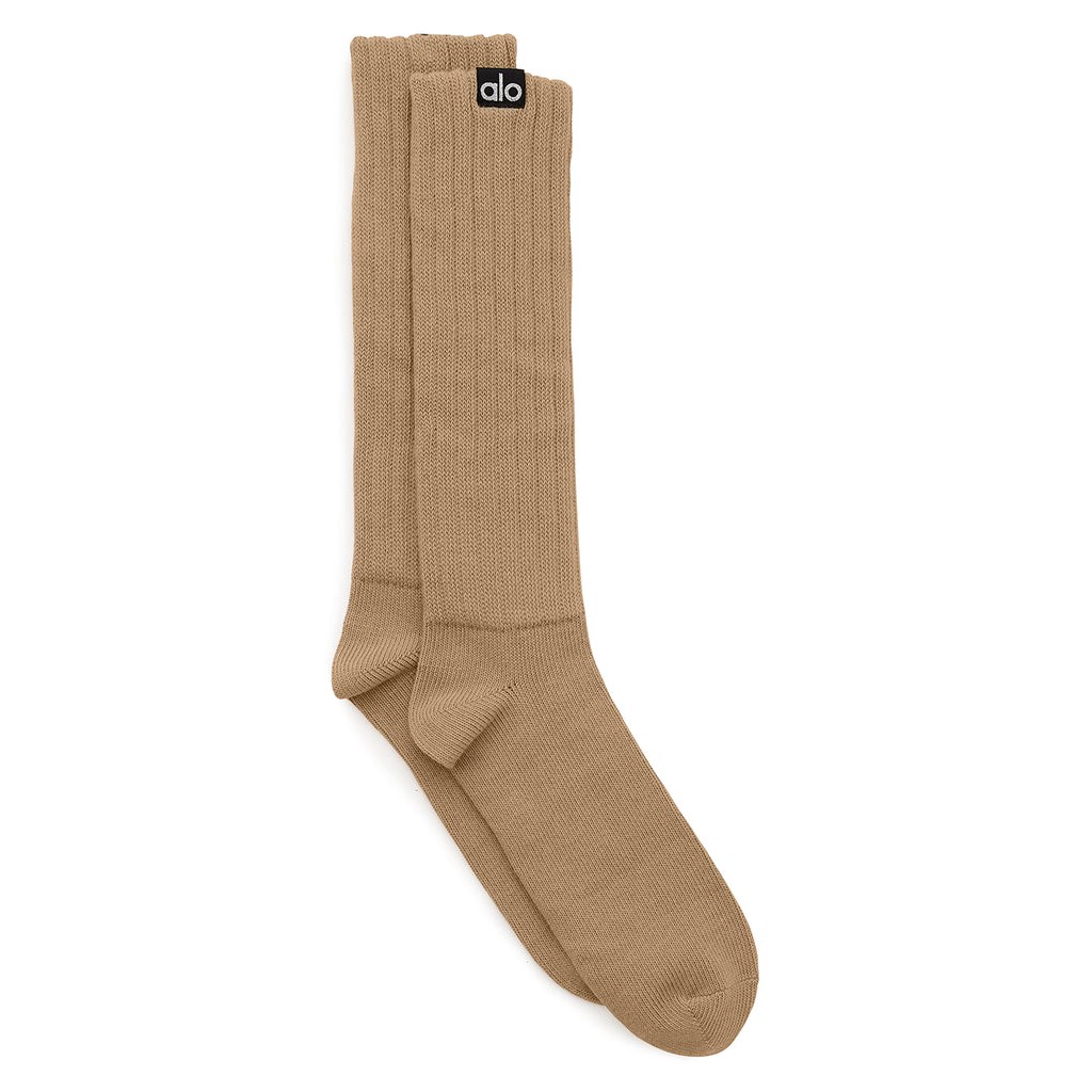 Calcetines Alo Yoga Scrunch Mujer Beige | HCPG68274