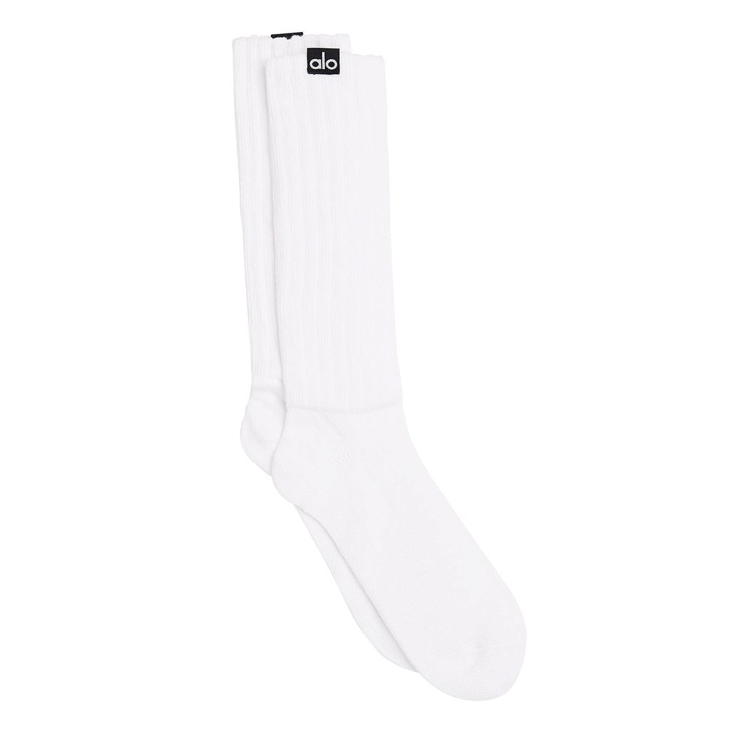 Calcetines Alo Yoga Scrunch Mujer Blancos | XHJR24179